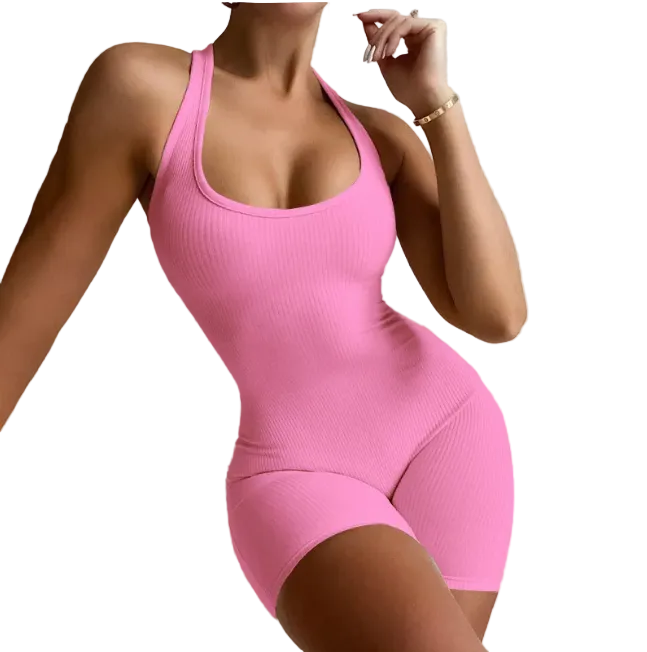 Open Back Sculpt Romper – Seamless Contour Fit