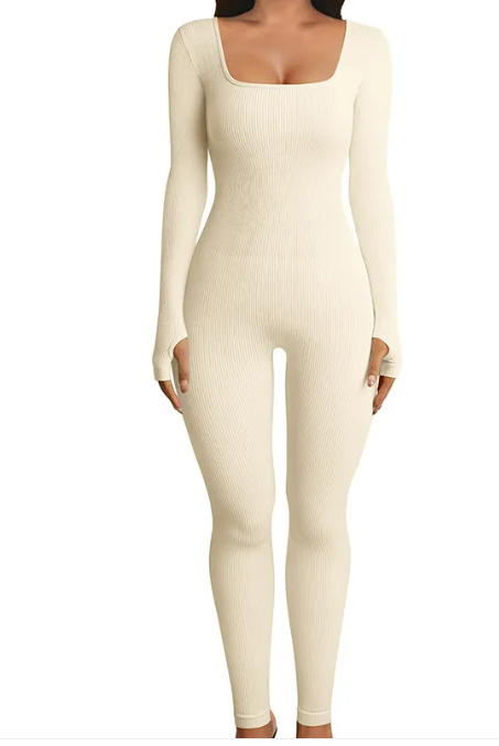 Contour Sculpt Jumpsuit – Seamless Shaping Long Sleeve Fit