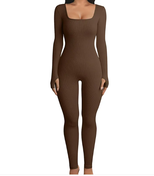 Contour Sculpt Jumpsuit – Seamless Shaping Long Sleeve Fit