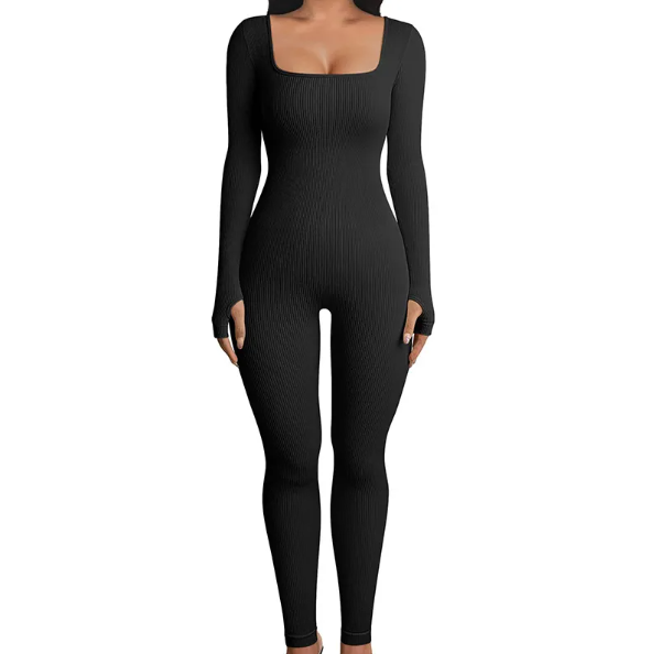 Contour Sculpt Jumpsuit – Seamless Shaping Long Sleeve Fit