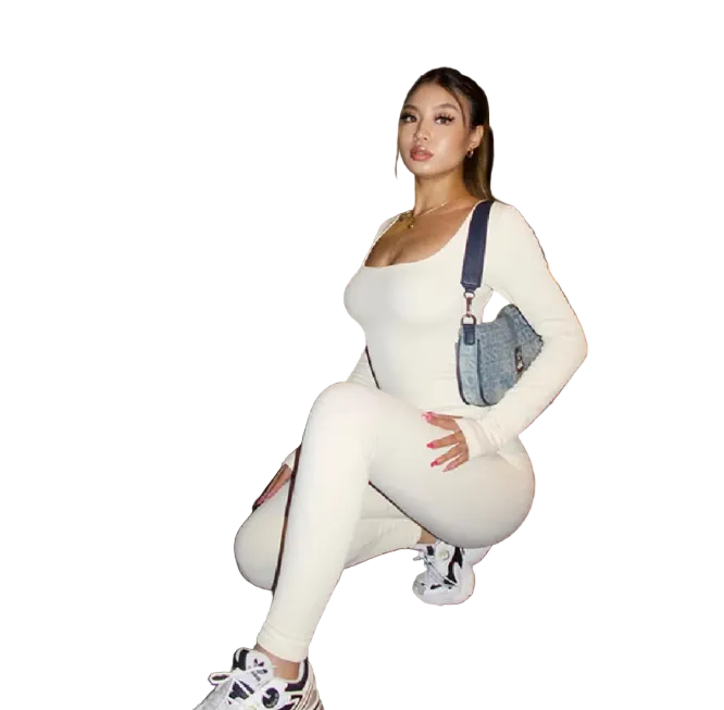 Contour Sculpt Jumpsuit – Seamless Shaping Long Sleeve Fit