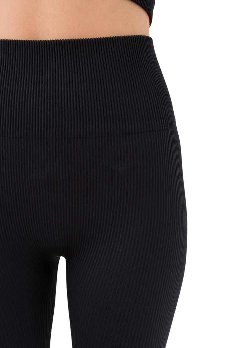 Seamless Ribbed High-Waisted Push-Up Leggings