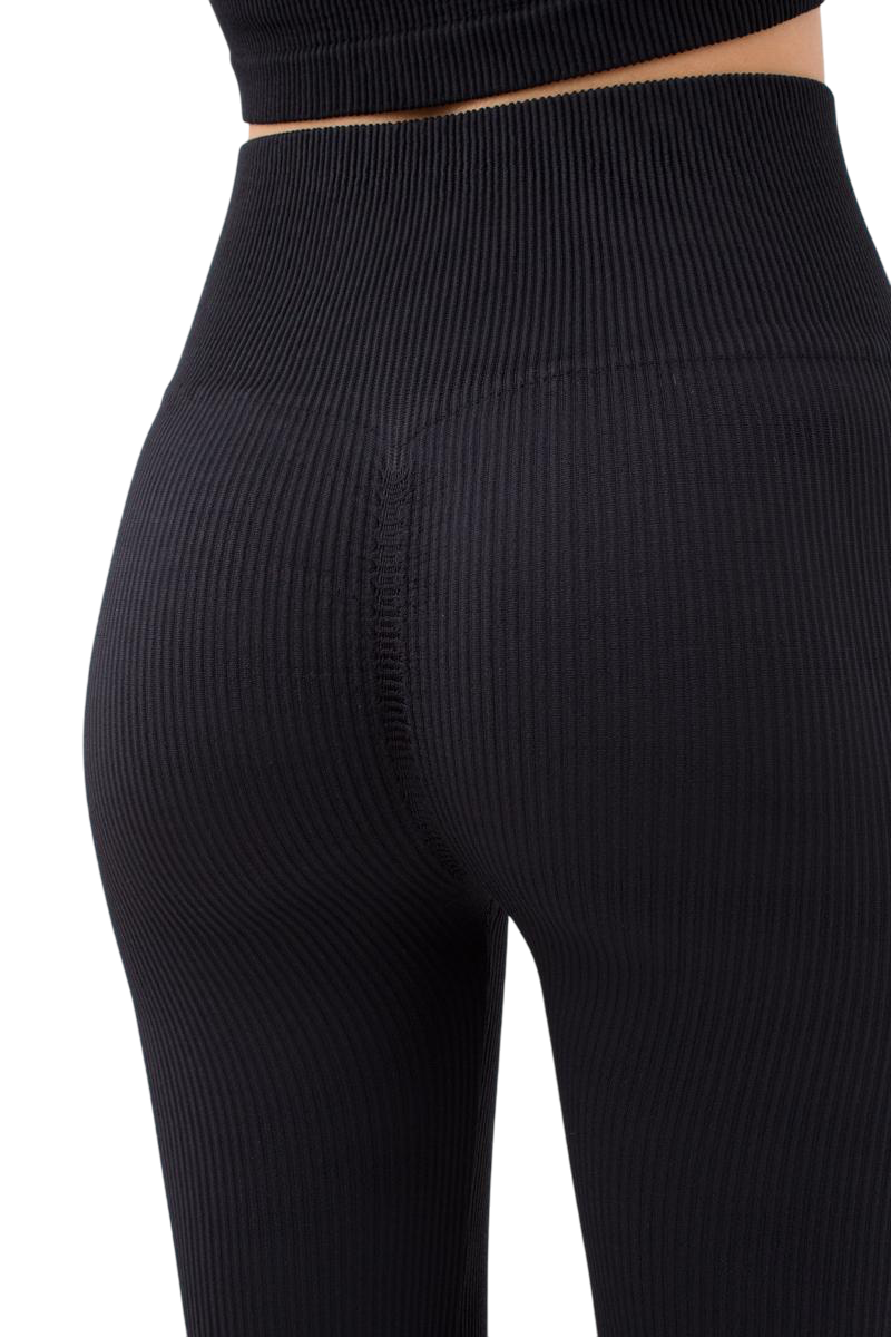 Seamless Ribbed High-Waisted Push-Up Leggings
