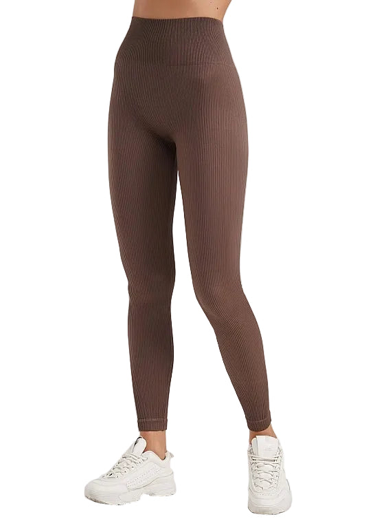 Seamless Ribbed High-Waisted Push-Up Leggings