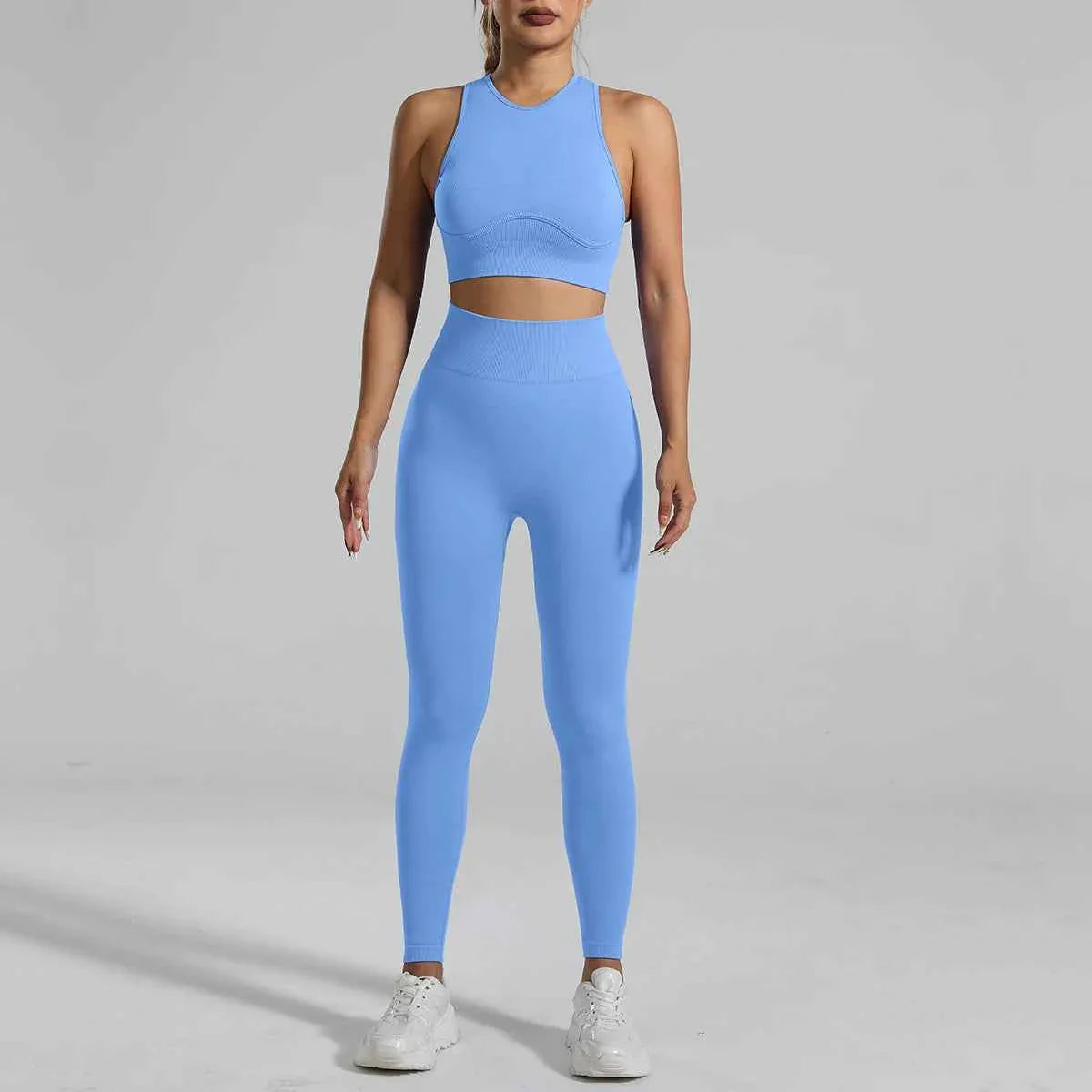 Seamless Ribbed High Waisted Yoga Set