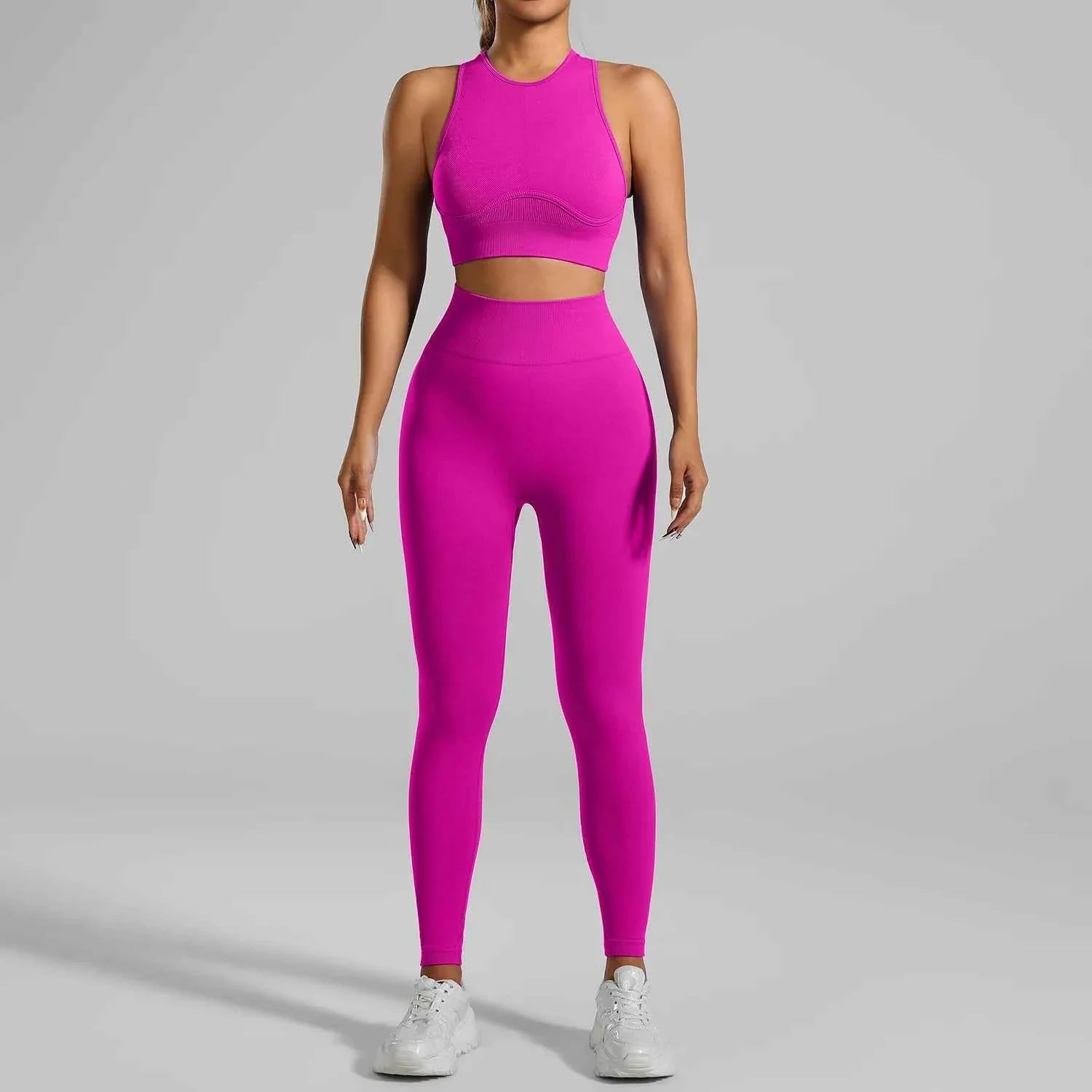 Seamless Ribbed High Waisted Yoga Set