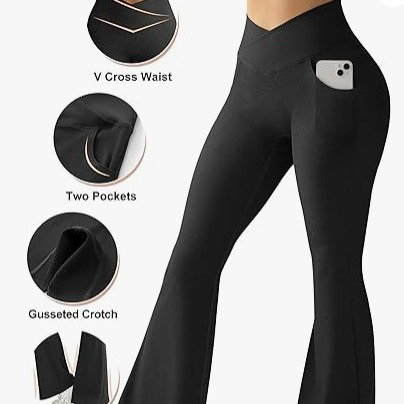 Contour Sculpt Flare Leggings – High-Waisted V-Waist Fit