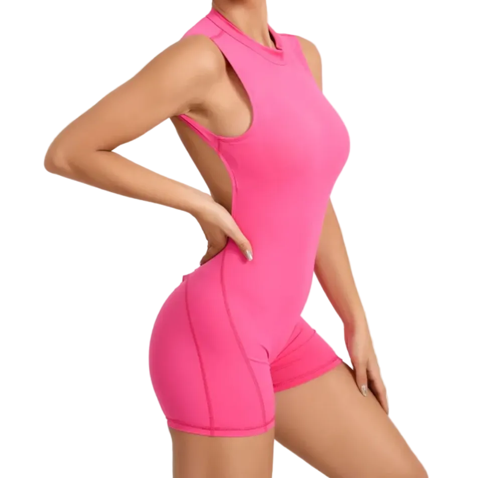 Open Back Studio Romper – Lightweight Breathable Fit
