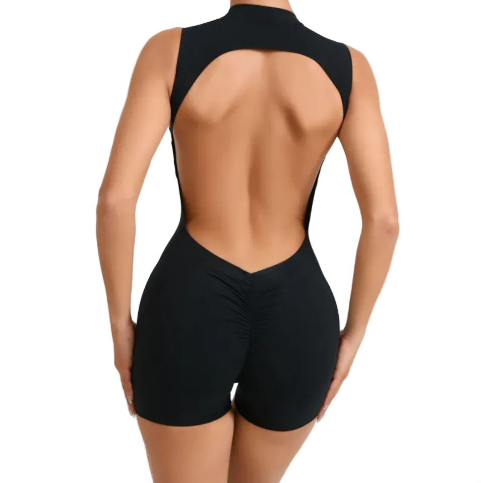 Open Back Studio Romper – Lightweight Breathable Fit