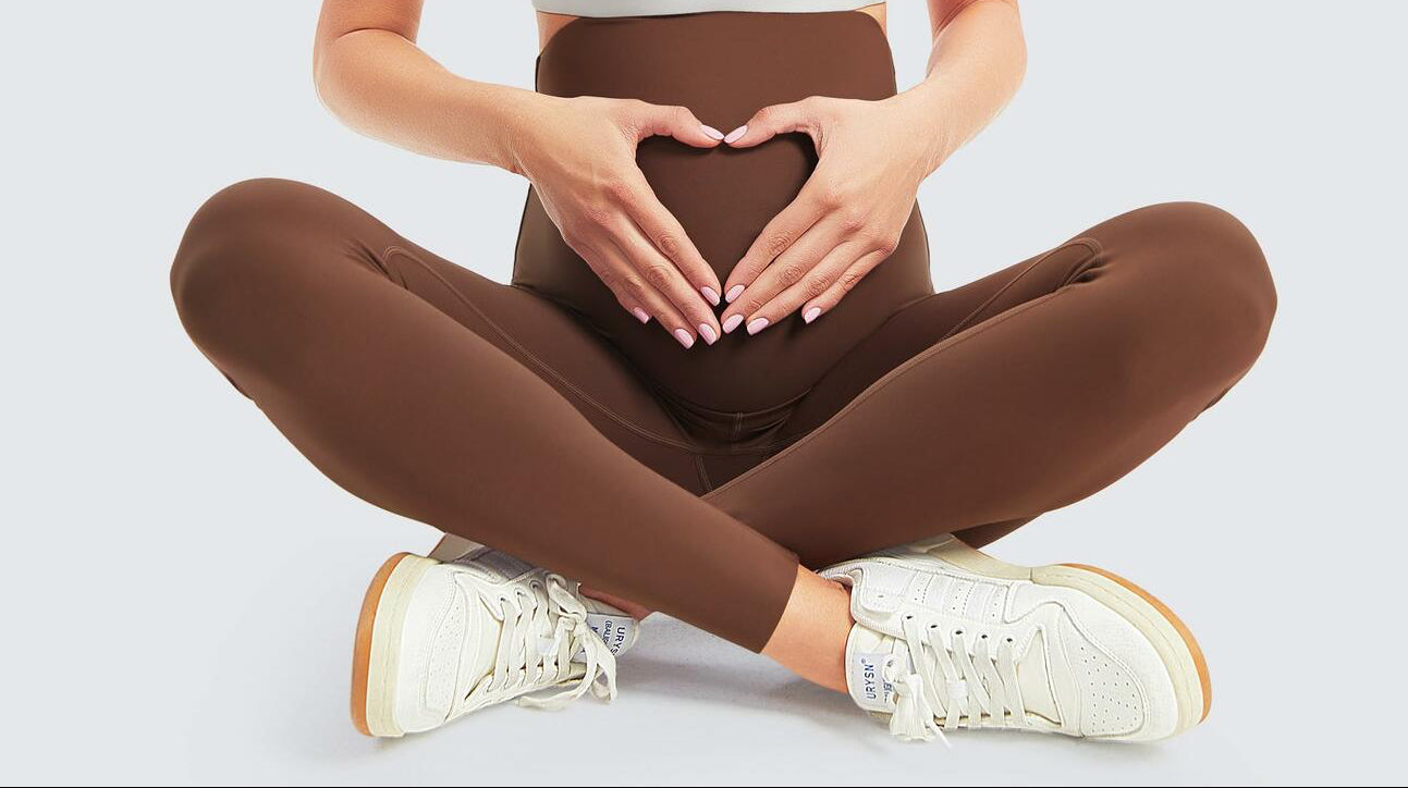 Maternity Leggings Over Belly Full Length