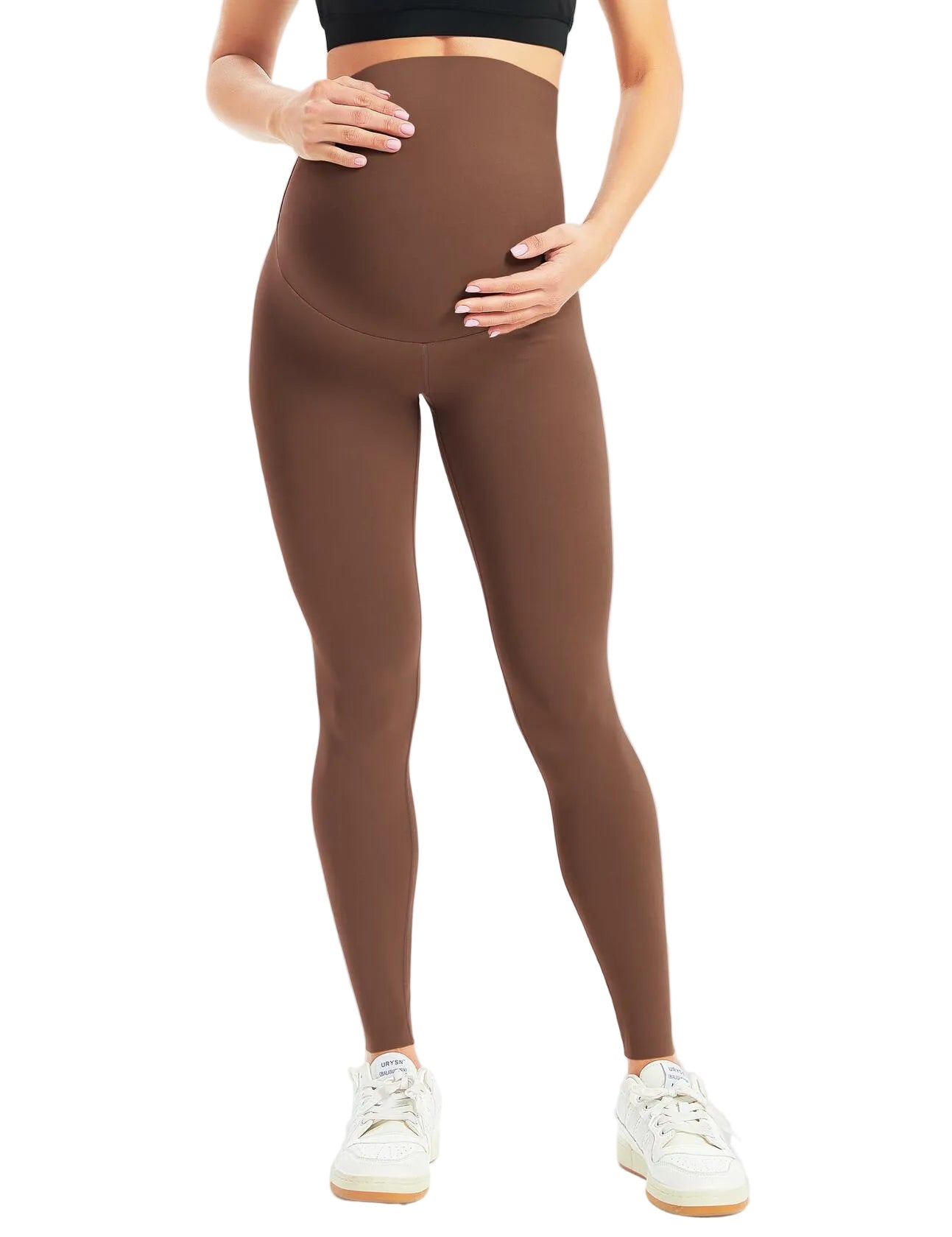 Maternity Leggings Over Belly Full Length